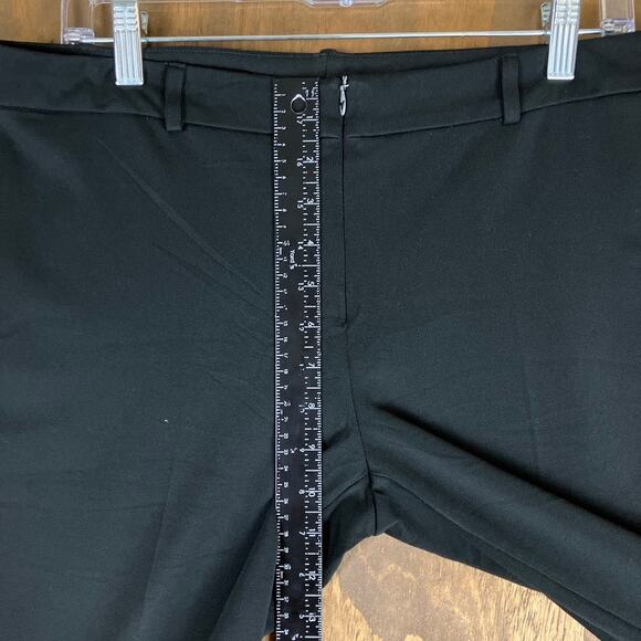 Express Womens Pants Black Mid Rise Cuffed Flared Leg Stretch 9/10 Regular - Picture 7 of 12